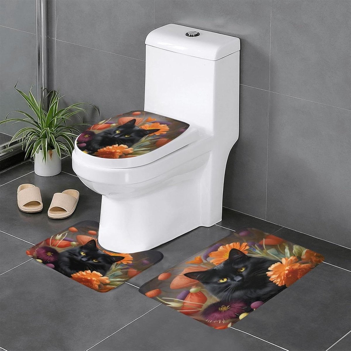 Badkamertapijt Set - Badmatten Toilet - Badkamer Decoratie - Super Zacht Flanel - 3 Delig