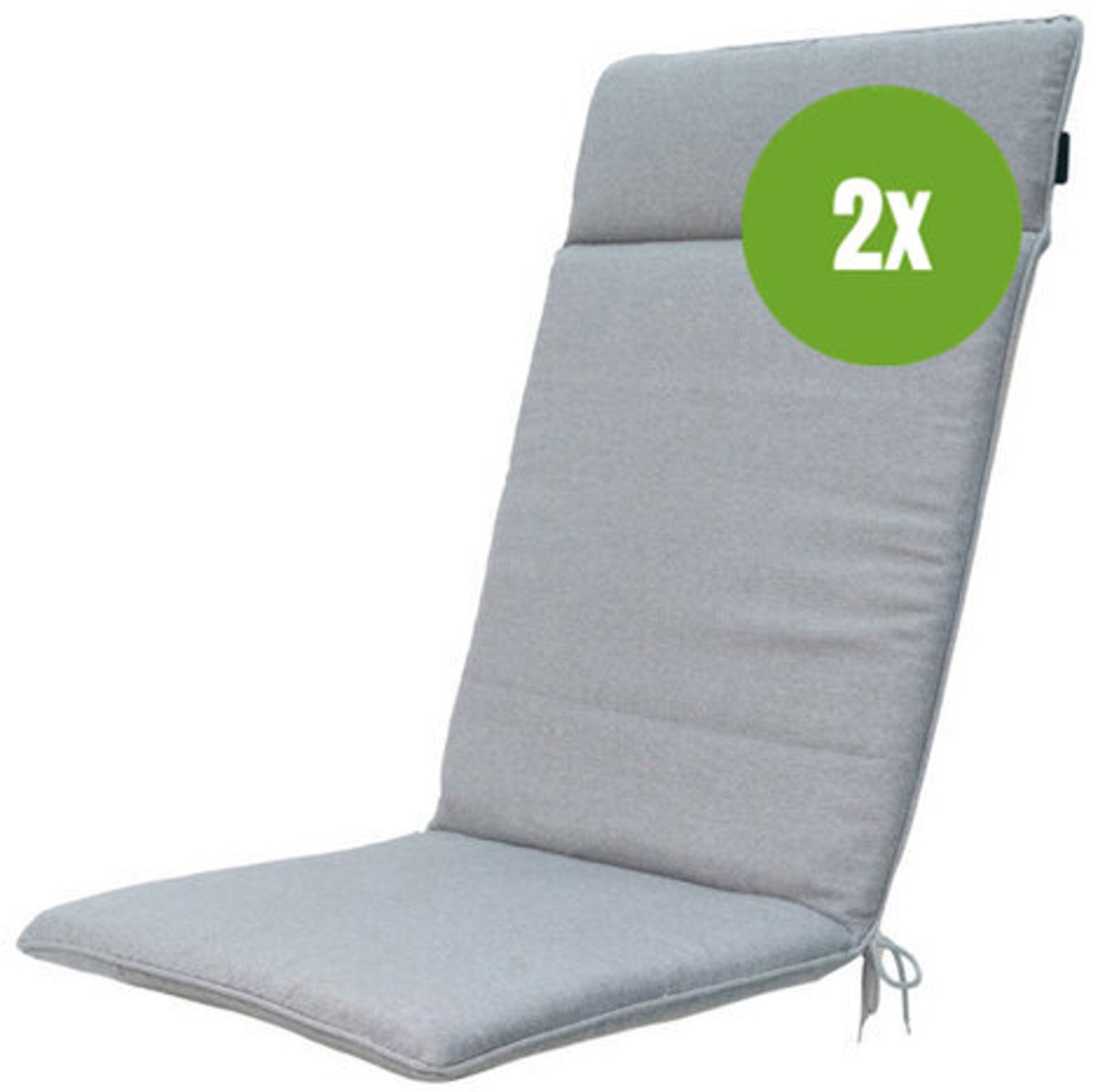 Kussen hoog universeel ca.120x50cm Outdoor WR Napels grey 2 stuks