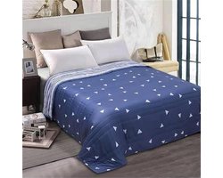 Fansu Bedspread Quilt Single Double Super King Bed Size,Quilted Bed Cover Sofa Blanket Throw Decorative Coverlet Modern Style Microfiber Comforter Bed Sheet (Blue,200x220cm)