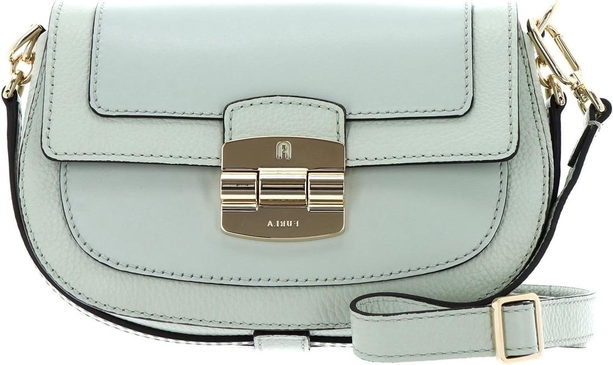 Crossbody Tas - Schoudertas Dames - Dagelijks Gebruik - Graan Leder Design - 21 x 15 x 5.5 cm - Mintgroen