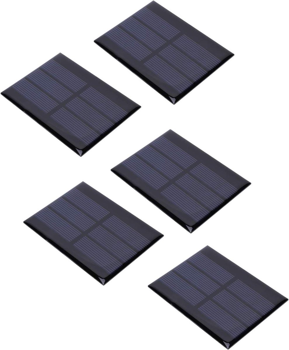 Cocoarm Mini Zonnepaneel Polysilicium Zonnepaneelmodule DC 1,5 V 0,65 W 60 X 80 Mm Waterdicht, Hars Verzegeld voor Doe-het-zelf-projecten, Speelgoed op Zonne-energie, Gazonverlichting, Radio,