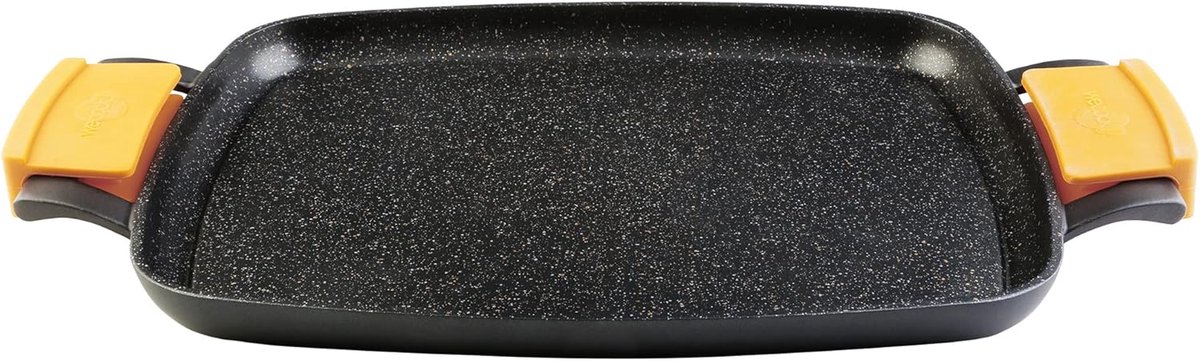 Grillplaat - Koekenpan - Buiten Koken - Milieuvriendelijke Coating - 47 x 30 cm - Zilver