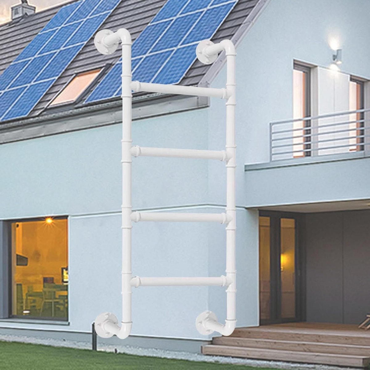 Wandladder - Uitgangstrap - Veilige Ontsnapping - Robuust Smeedijzer - 100-300 cm - Zwart