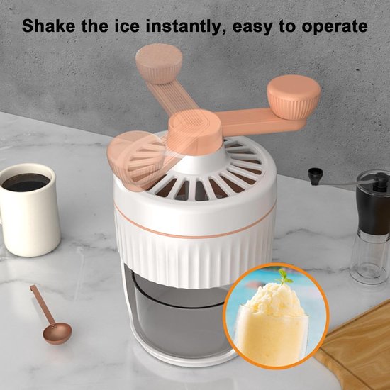 Shaved Ice Machine - Manual Crank Ice Crusher, Portable Manual Ice Shaver Crusher Snow Cone Machine, Ice Crusher Shaver for Outdoor Drinking Home — afbeelding 4
