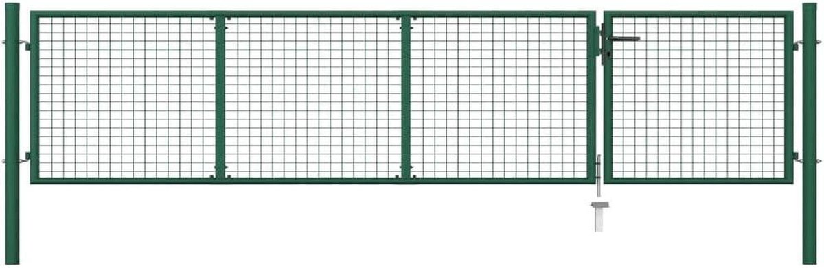 Stalen Tuinpoort - Buitenhek - Perceel Afscheiden - Roestbestendig - 350 cm Breed - Groen