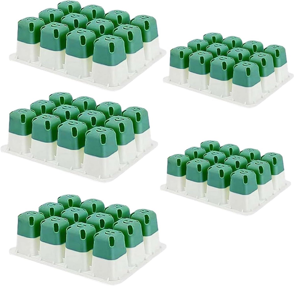 Zaailingpotten Kweekschalen - Plantenbakjes Startertrays - Zaad Ontkiemen - 12 Gaten Ontwerp - 5 Stuks - Zwart