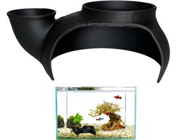 Aquarium Schuilplaats - Garnalen Grot - Aquarium Decoratie - 3D Geprint Ontwerp - 15x9.8x9.5 cm - Zwart