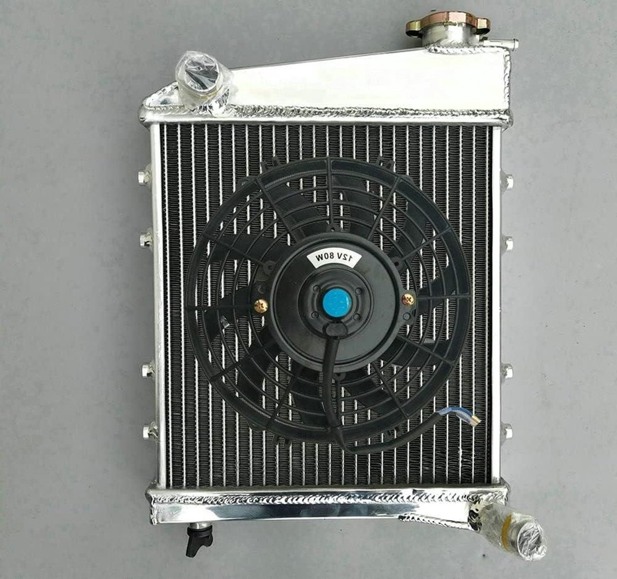 Aluminium Radiator - Koeler Motor - Voertuig Koeling - Met Ventilator - 40mm Kern - Zilver