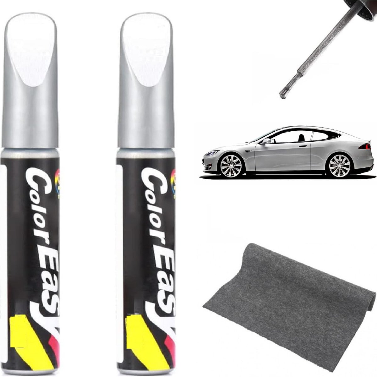 Vt products - Auto lakstift - Auto reparatie lak - Zilver - Krassen reparatie pen - Auto lak voor auto - Geschikt voor kleine autokrassen