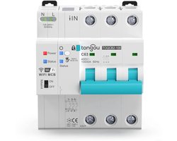 Vt products - Tuya WIFI Metering Circuit Breaker - Slimme Afstandsbediening - Blauw - Draadloos - Energiebeheer - Voor Smart Home - 3P