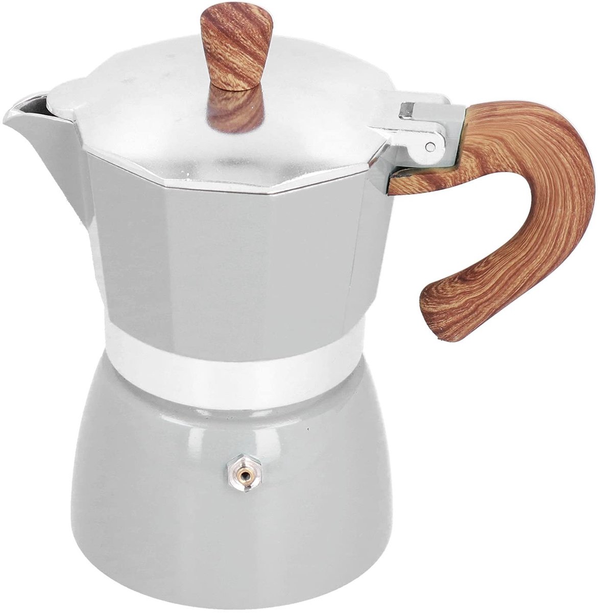 Store_9 - Mokkakan - Italiaanse koffiepot - Draagbaar en hittebestendig - Zilver - Perfect voor kamperen - Koffiekan voor onderweg