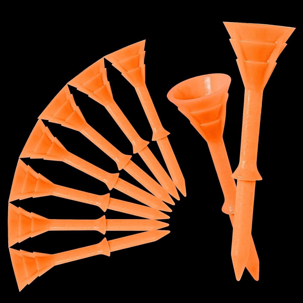 Golf Tees - Plastic Tees - Oefenen Swing - Onbreekbaar Grote Cup - 83mm 24 Stuks - Blauw Wit Oranje