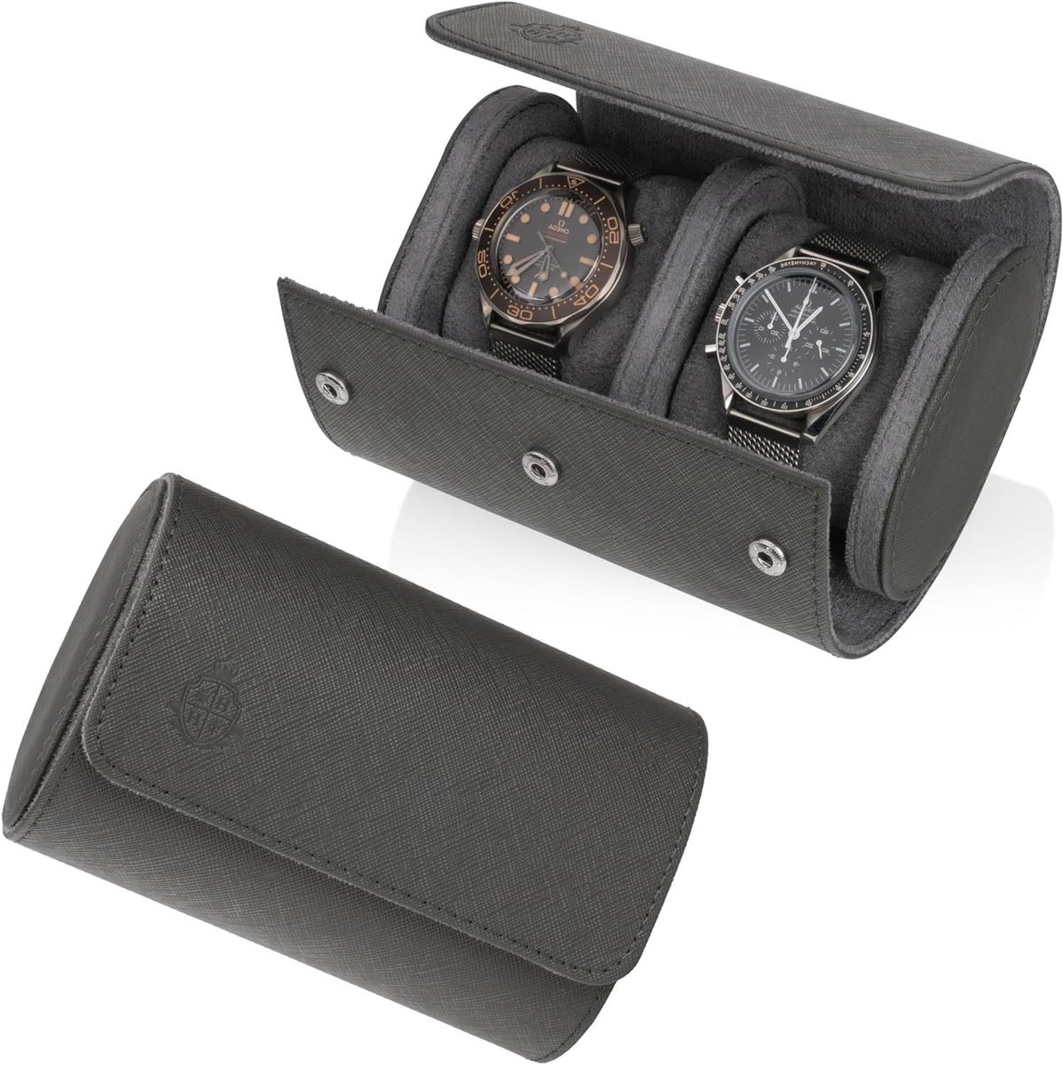 Horloge Houder - Reis Etui - Veilig Transport - Microvezel Voering - 1 Horloge - Grijs