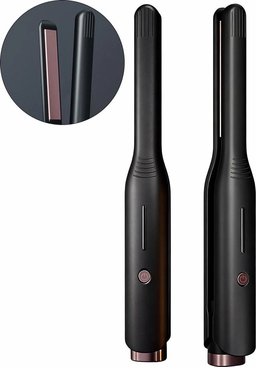Mini stijltang, geschikt voor kort haar en baard, 2-in-1 stijl- en stylingfunctie, snelle opwarming, keramische coating, 4 temperatuurinstellingen.
