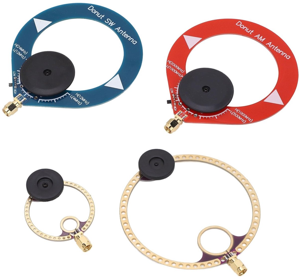 aladdien - Mini Transceiver Ringen - Draagbare Antenne - 4 Stuks - Voor UV en VHF - PCB-Materiaal - Ondersteunt verschillende frequenties