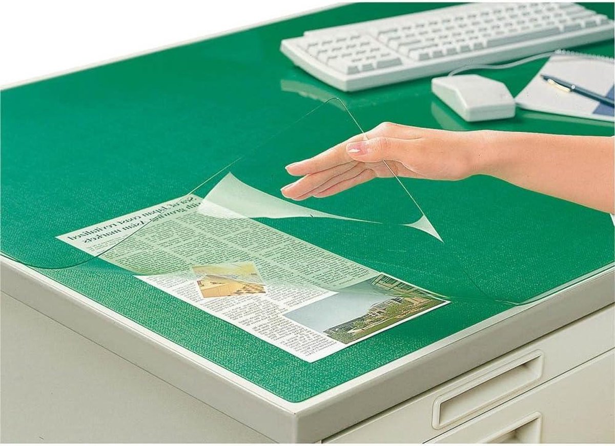 Bureauonderlegger Transparant - Beschermmat Vloer - Bureau Beschermen - Zachte Economie Type - 72 x 9.5 cm - Groen