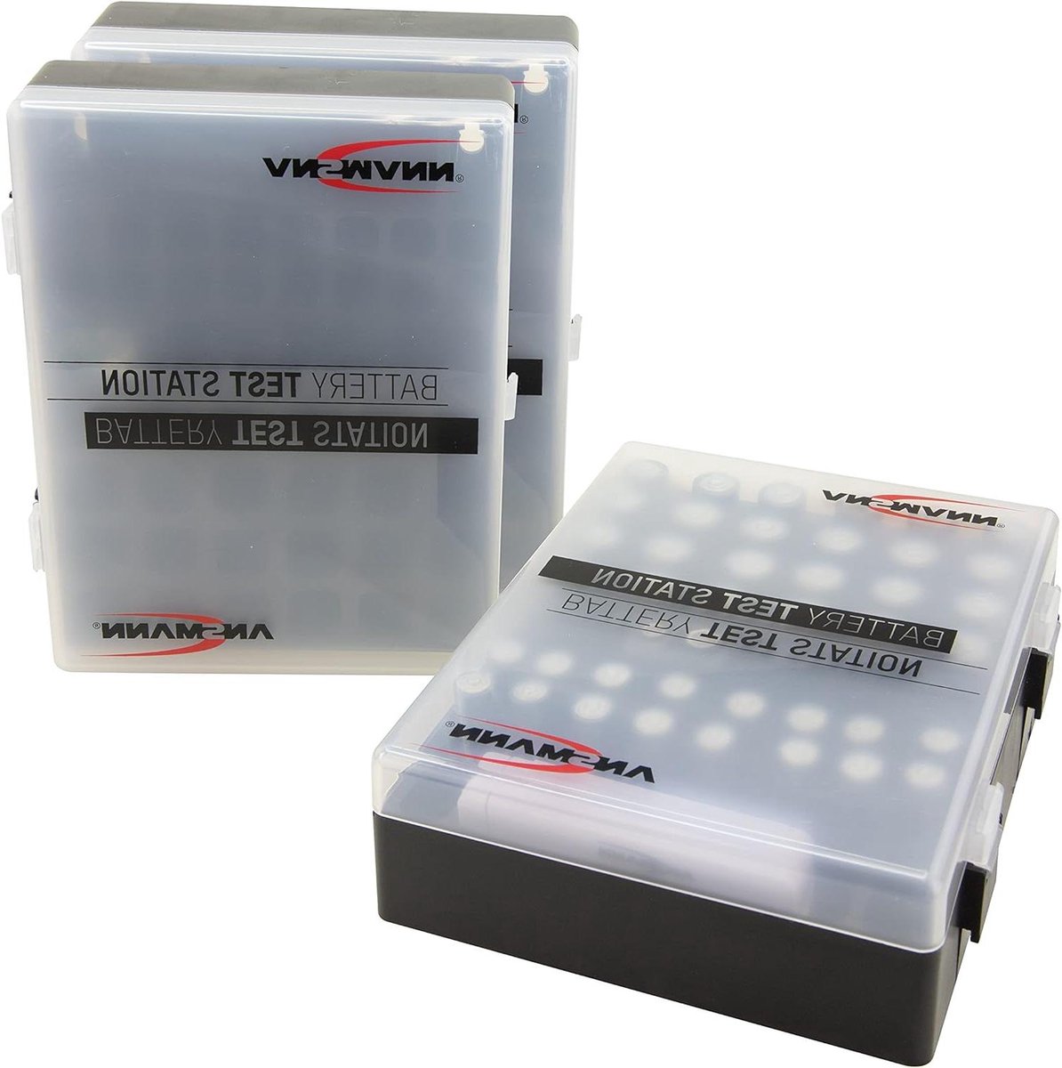 Accubox Batterij Organizer - Batterij Bewaardoos - Batterijen Veilig Opbergen - Inclusief Batterijtester - Voor 48 Batterijen - Zwart