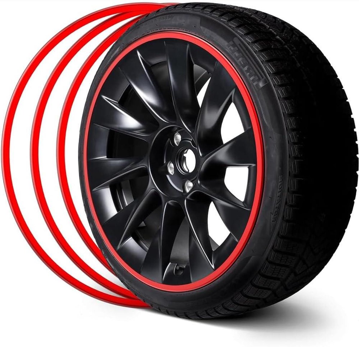 Velgbeschermers Set - Bandenring Bescherming - Velgen Krasevrij Houden - Universele Pasvorm - 4 Stuks - Rood