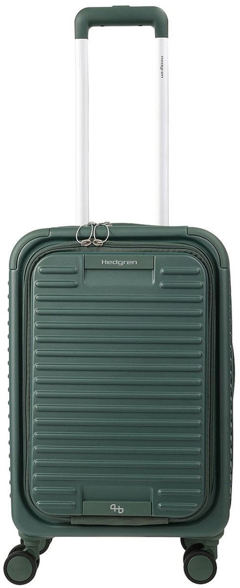 Hedgren trolley met laptopvak Raku Yuno 22" / 55 cm Spinner + Front Pocket Duck Green donkergroen