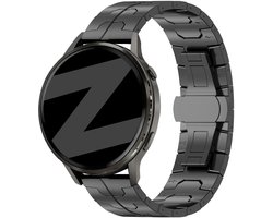 Bandz Stalen 'Iron' band geschikt voor Garmin Vivoactive 4 / Garmin Venu 4 - 45mm / Garmin Venu 3 / Garmin Venu 2 / Garmin Forerunner 570 - 47mm / Garmin Forerunner 265 / Garmin Forerunner 255- Zwart