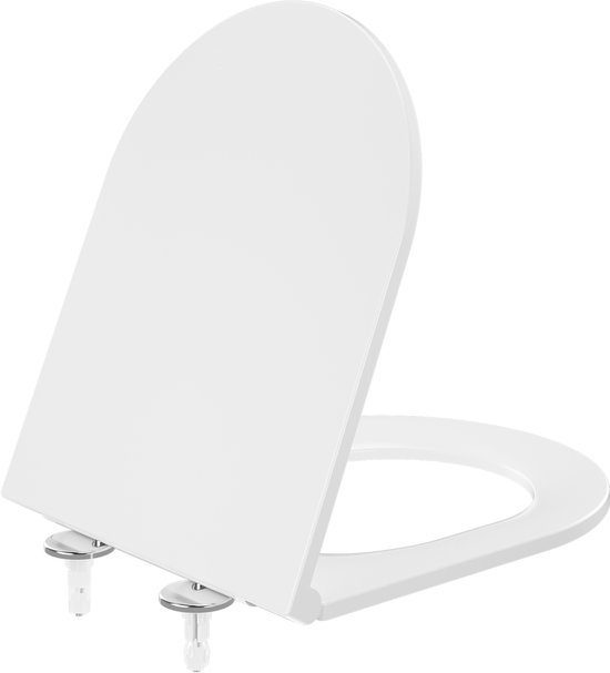 Wc-bril met softclosemechanisme, D-vorm, wc-deksel van duroplast, slim