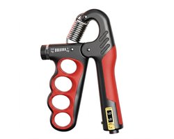 Rood handtrainer grip trainer hand kracht trainer verstelbare hand grip versterker met teller en metalen veer 5-100 kg pols trainer fitness hand knijper voor heren en dames voor hand training en vinger oefeningen