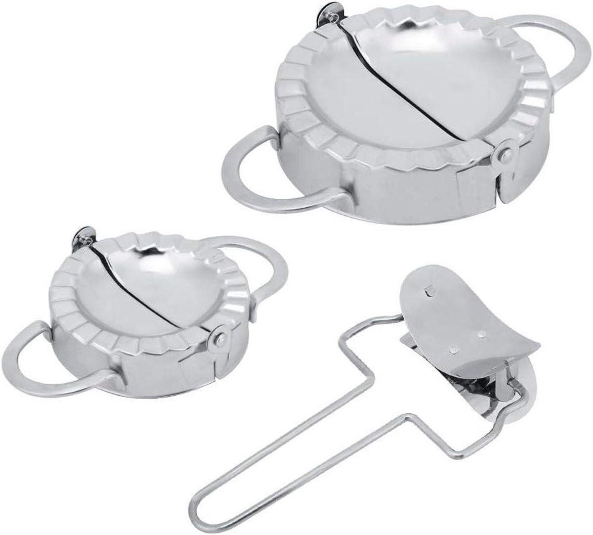 Knedelmakers Set - Dumpling Mallen - Thuis Koken - Roestvrij Staal - 3 Delig - Zilverkleurig