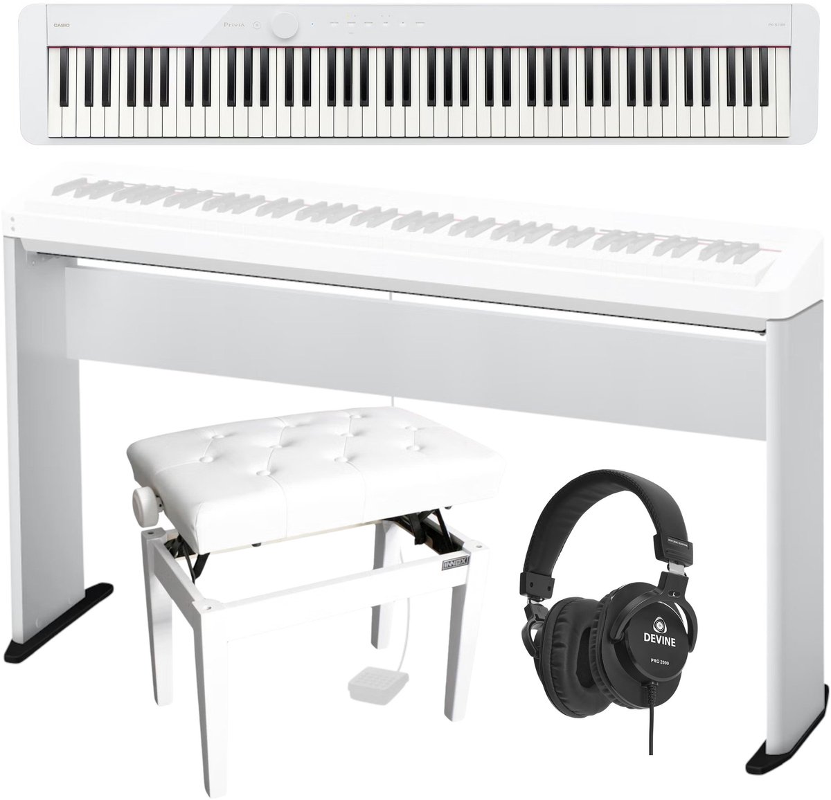Casio Privia PX-S1100 WE Piano starterset Deluxe