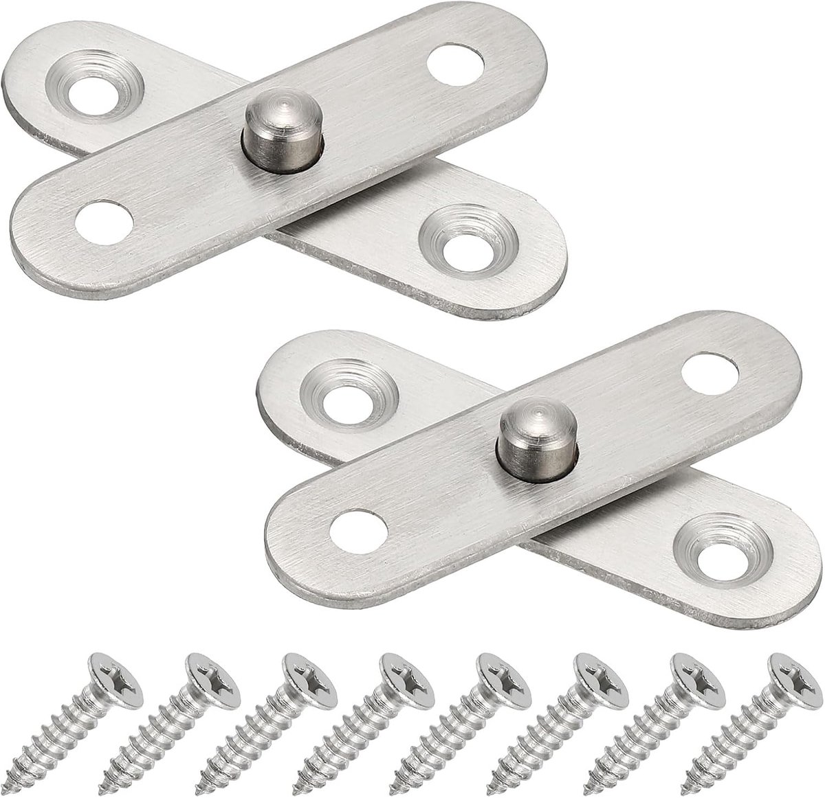 Door Pivot Hinges - 2 Set 360 Rotating Hidden Door Hinges - Up Down Shaft Hardware XS Size voor Secret Door - Bookcase - Silver Tone