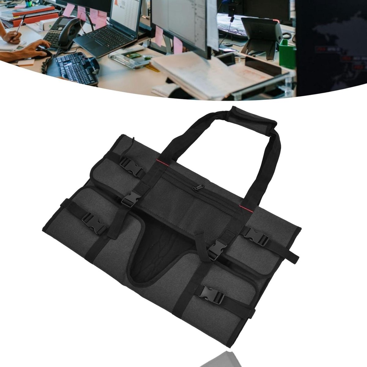 Monitor Draagtas - Computerscherm Tas - Veilig Transport - Gewatteerde Voering - 24 Inch - Zwart