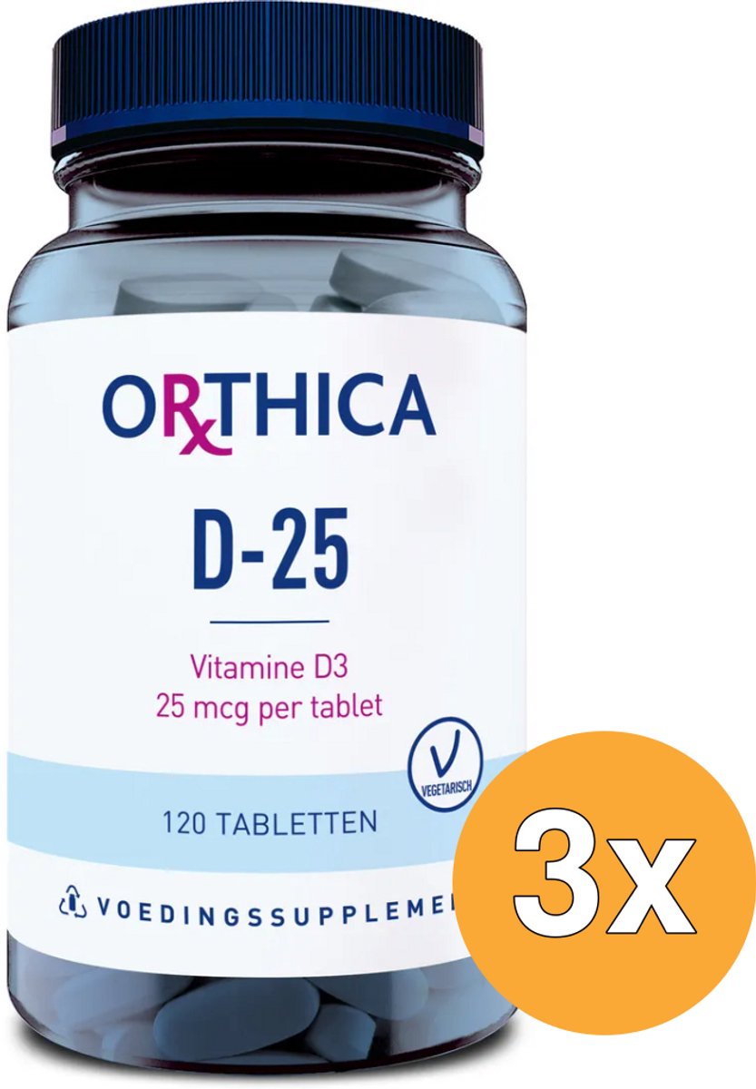 3x Orthica Vitamine D-25 (120 tabletten)
