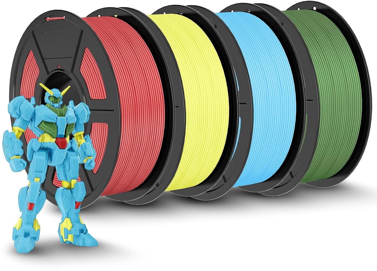 3D Printer Filament - Mat PLA - Snel Printen - Hoge Snelheid 600 mm/s - 4 kg 4 Kleuren