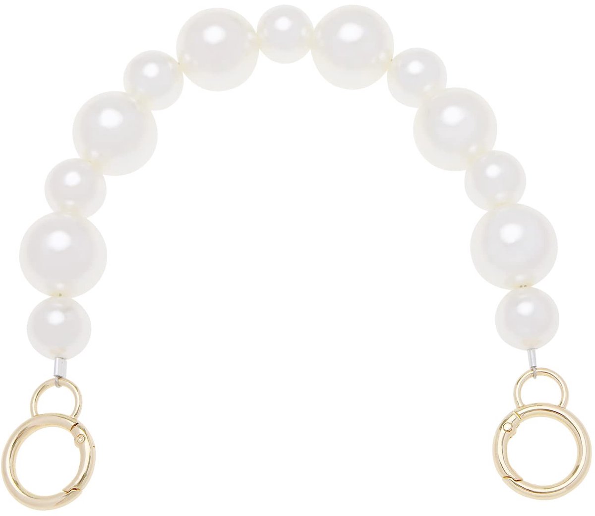 aladdien - Imitatie Parel Kraal Handtas Ketting - Elegante Schoudertas Decoratie - Licht Gouden Gesp - Accessoires voor Tote Bag - Perfect voor Stij..