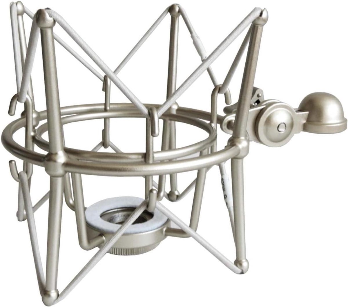 Microfoon spin - Microfoon houder - Ruisvrije opnames - Elastische ophanging - 180° draaibaar - Zilver