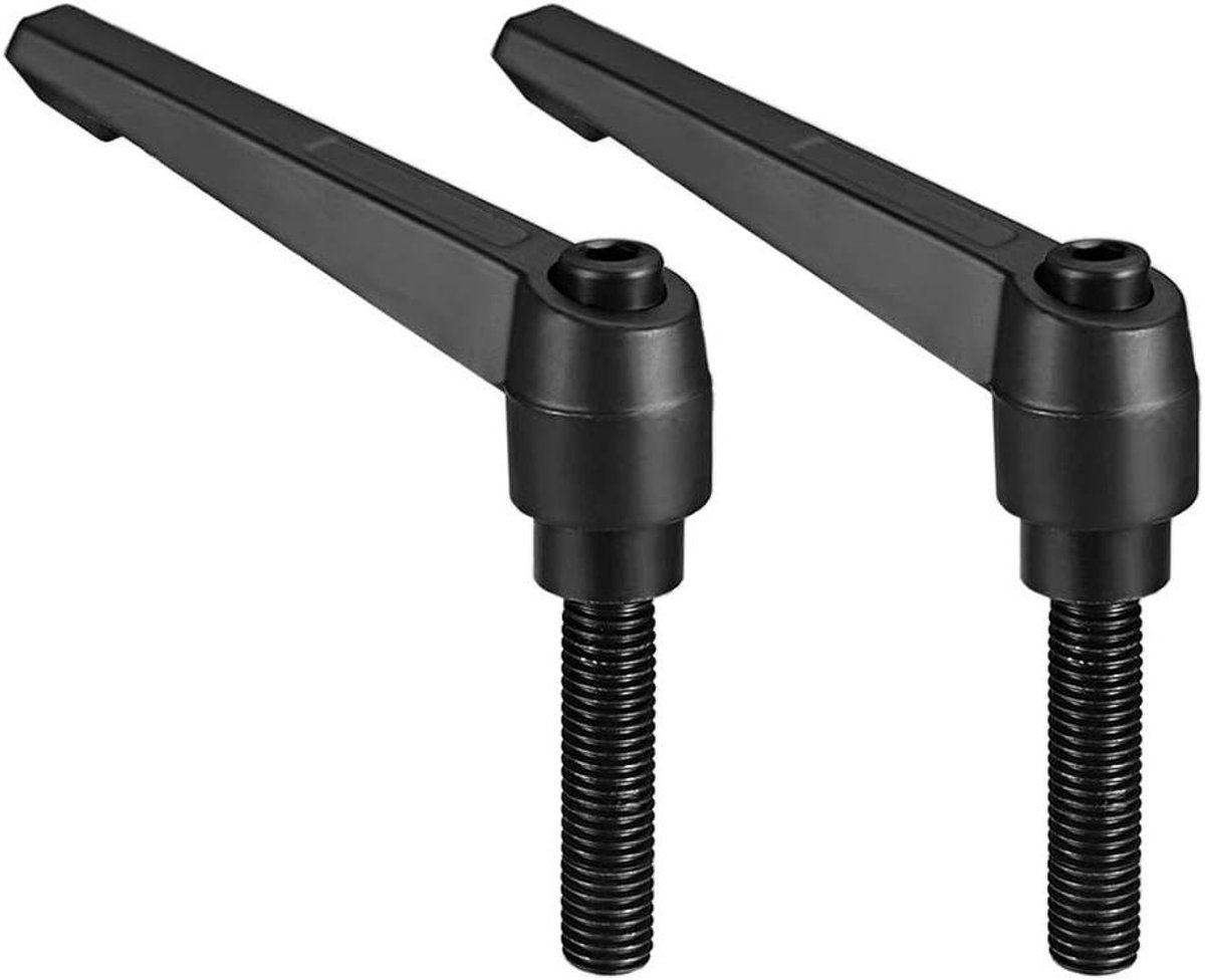 Verstelbare Klemhendel - Handvat Schroef - Snelle Instellingen - Drukknop Ontgrendeling - M12x50mm - Zilverkleurig