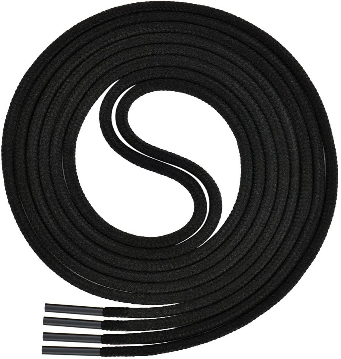 SPHProducts - Ronde schoenveters - Premium kwaliteit - 120 cm - Zwart - Scheurvast - Geschikt voor laarzen en wandelschoenen - 2 paar