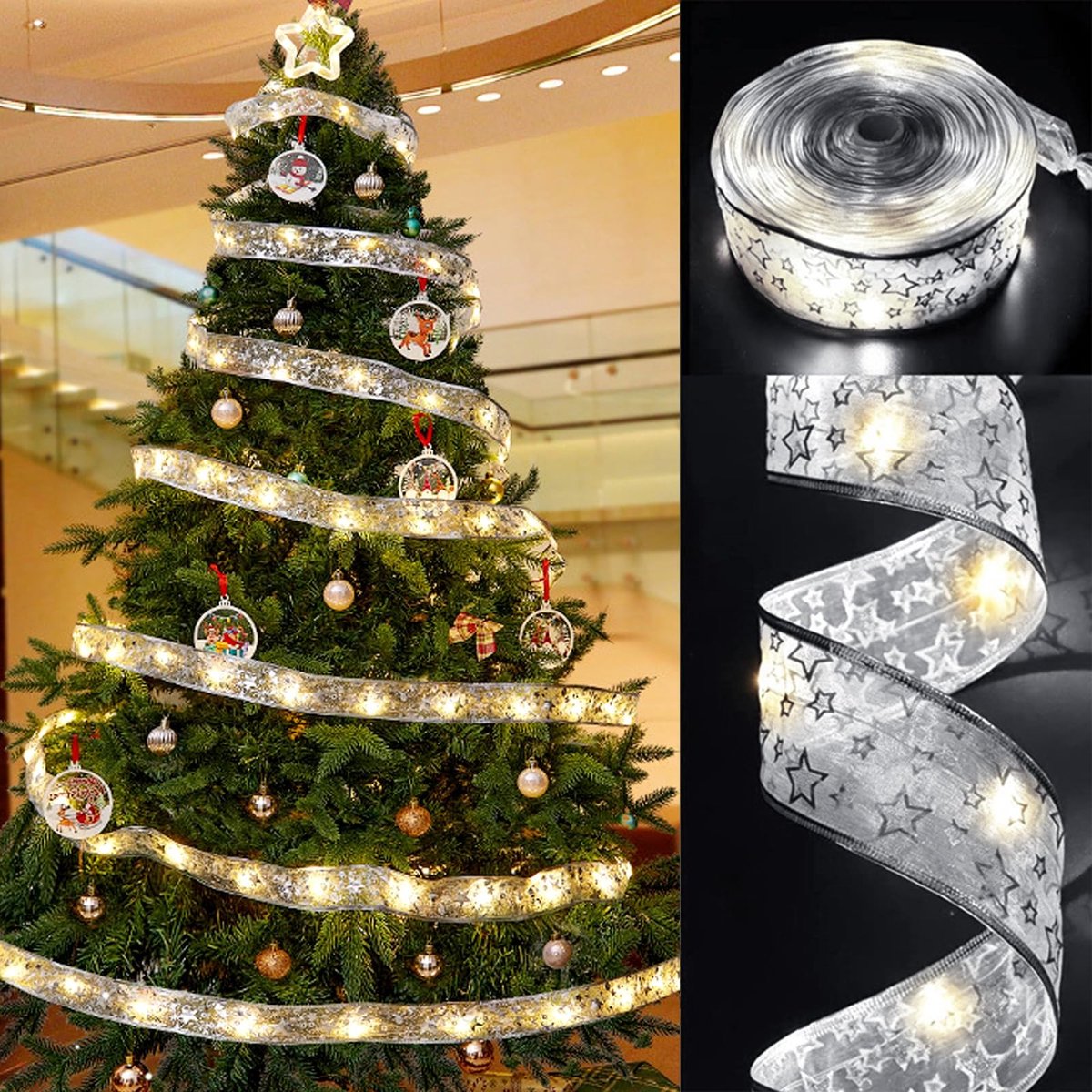 Jhubersproducts - Kerstbandverlichting - Lichtketting - 5 meter - Warm - Decoratieve verlichting - Kerstfeestverlichting - Geschikt voor kerstboom