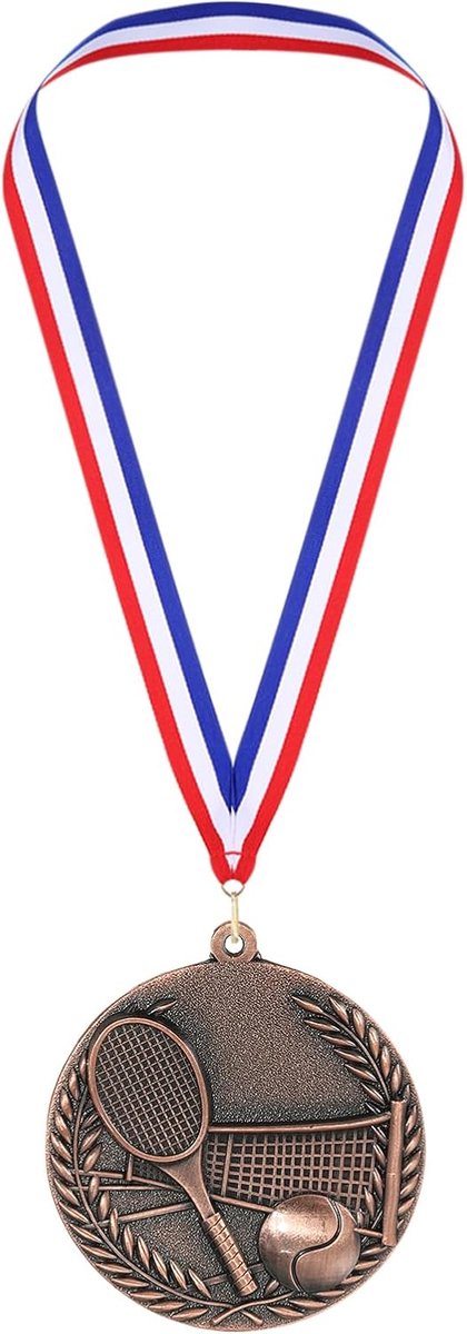 2.7" Copper Tennis Medals - Tennis Award Medals met Rood Witte Ribbon voor Sport Competities - Spellen