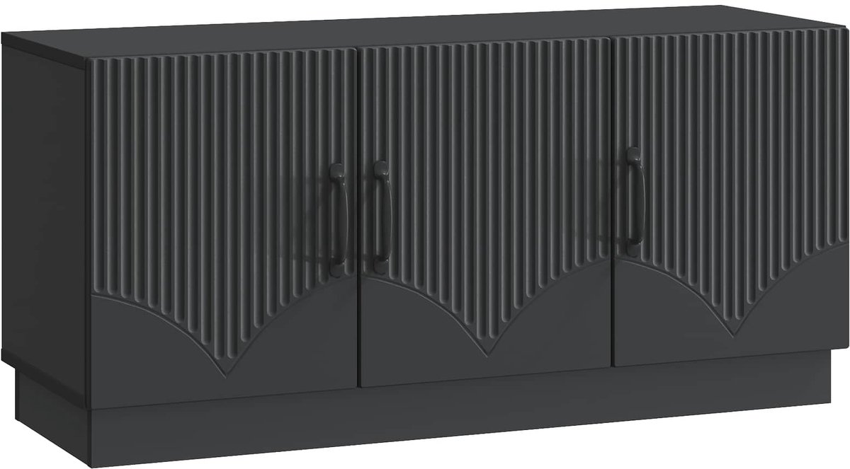 vidaXL - TV - Kast - Zwart - 99 - x - 34,5 - x - 47 - cm - Bewerkt - hout