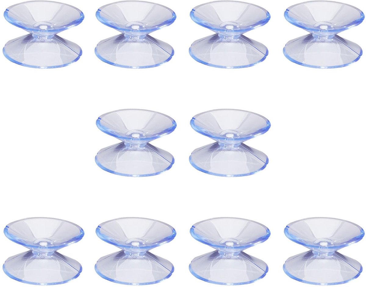 Dailygoods - Dailygoody - Kleine Zuignappen - Dubbelzijdige Haken - Sterke Zelfklevende Sucker Houders - Korenbloem Blauw - Voor Venster Glas - 10 Pack