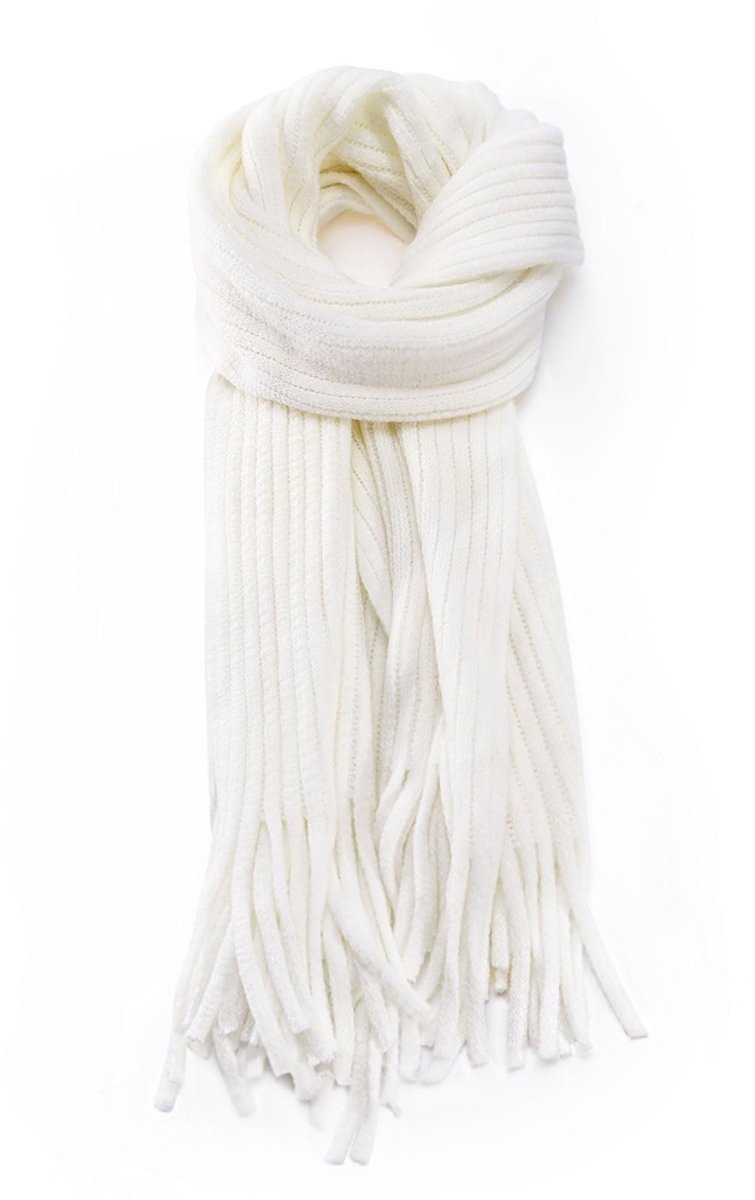 Dailygoody - Gebreide Wollen Sjaal - Dikke Sjaal - Zachte Stijlvolle Winter Sjaal - Effen Kleur - Warm en Comfortabel - Geschikt voor Dames - 40 x 200
