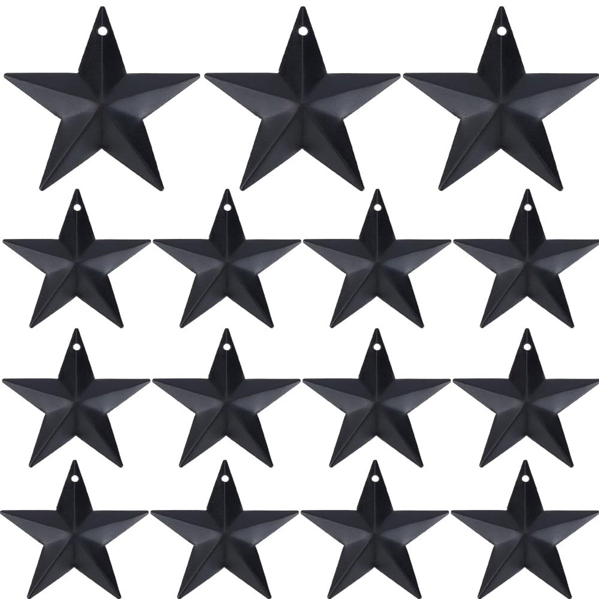 Dailygoody - Metalen Ster Decoraties - 30 Stuks - Vintage Wanddecoratie voor Ambachten - Zwart - Kerst en Feestdagen - Handgemaakte Accent