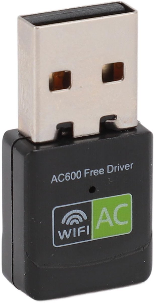Dailygoody - USB-WLAN-adapter - 600 Mbit/s - Dual-band draadloze netwerkadapter - Compact formaat - WiFi-dongle - Geschikt voor desktop-pc