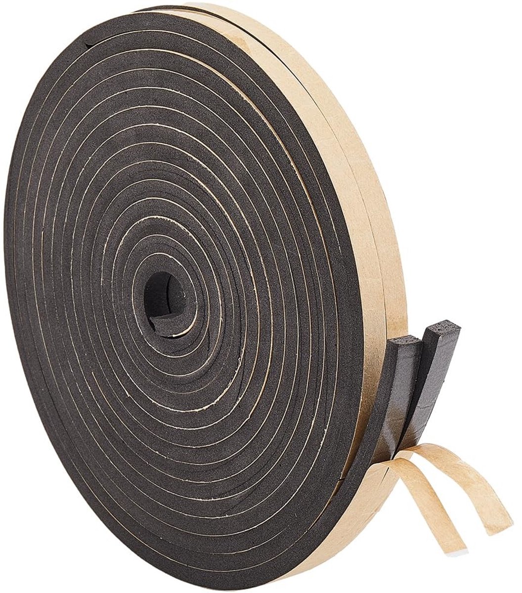 Dailygoods - Dailygoody - Schuim Isolatie Tape - Geluidsisolatie - Zelfklevend - 10m x 10mm x 6mm - Weerstrip voor Deuren en Vensters - Voor Koeling en Airconditio...