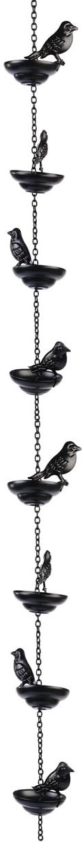 Dailygoods - Dailygoody - Dakgootregenketting - Decoratief - Mobiele vogels op bekers - Unieke buitenophangketting - Sfeervol voor tuin en balkon - 1-delige set