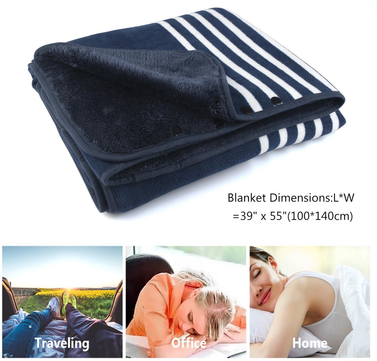 Dailygoods - Dailygoody - Dames poncho fleece draagbare deken - Comfortabele omslagdoek - Unisex - Pluche deken met knopen - Ideaal voor bed en bank - Perfect voor..