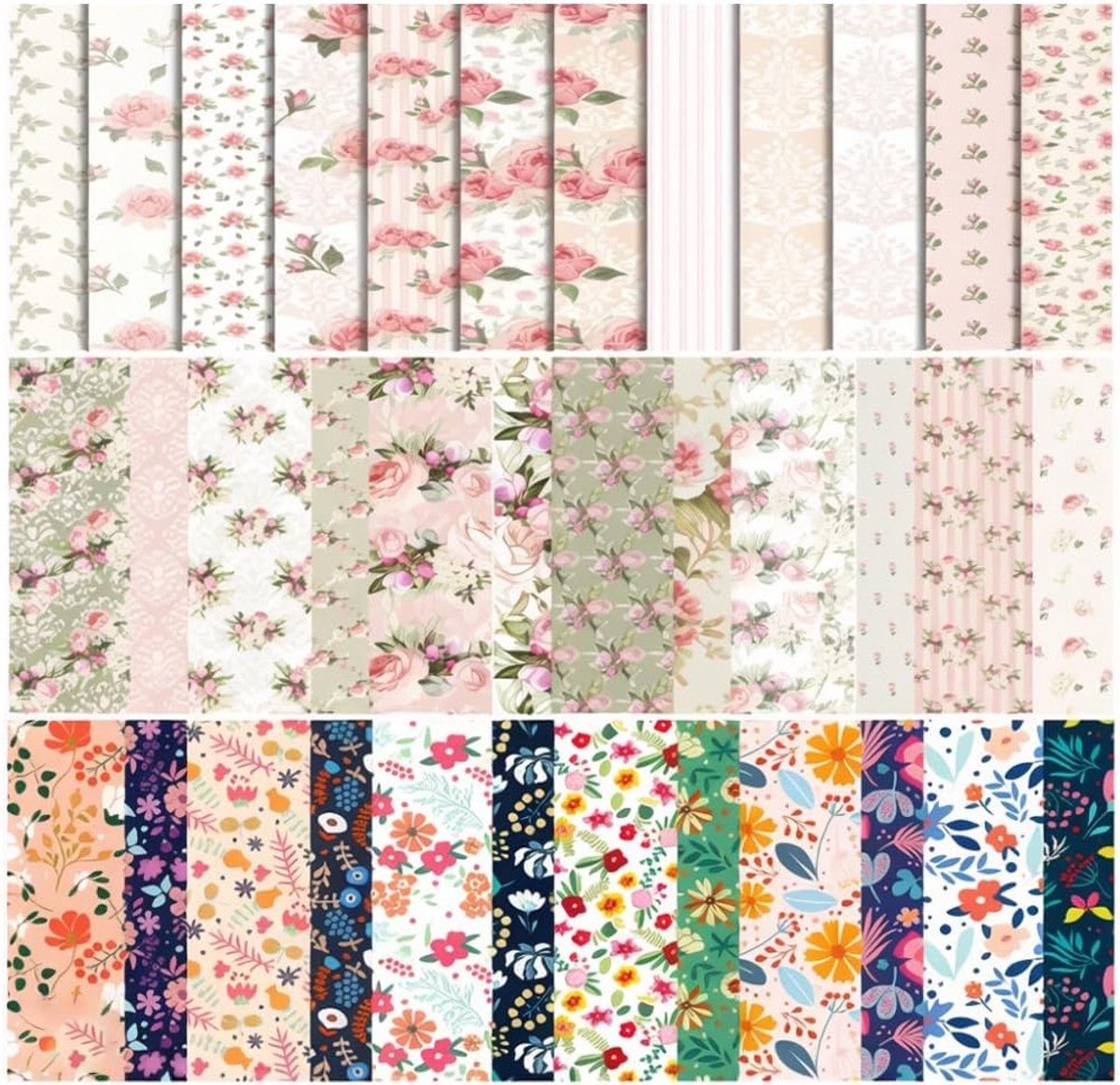 36 vellen bloemenpatroon scrapbookingpapier, knutselpapier en designpapier voor creatieve projecten, dagboeken en fotoalbums