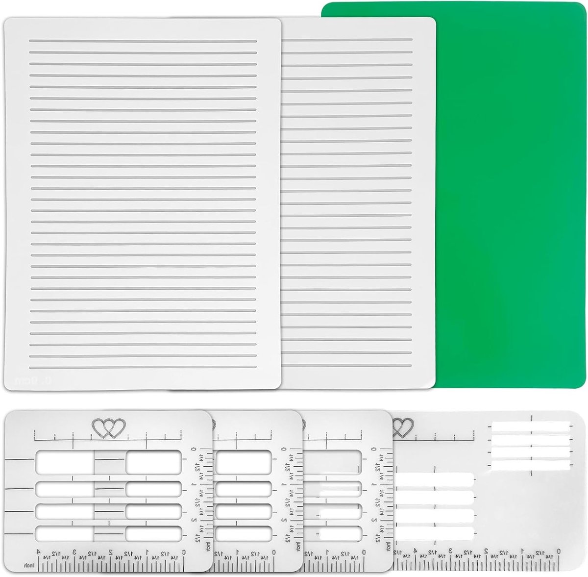 Set van 7 Rechte Lijn Sjablonen voor Journal, Envelop en Adresgids - Creatieve Ontwerp Hulpstukken