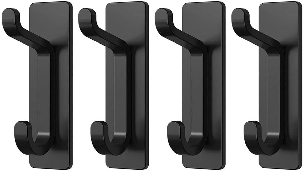 Dailygoods - Dailygoody - Zelfklevende Haakjes - RVS Zware Kwaliteit - Wandbevestiging - 4 Stuks - Sterke Bevestiging - Voor Wanddecoratie - Geschikt voor Thuis -