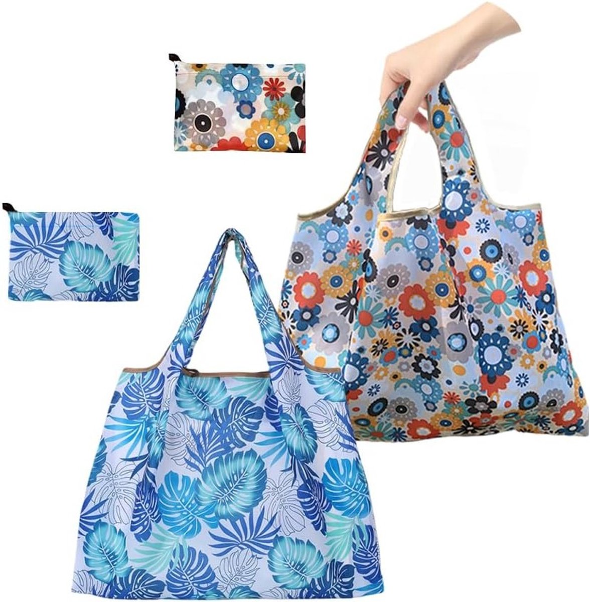 Grote Vouwbare Winkeltas - Waterdichte Herbruikbare Eco Tote voor Dagelijks Gebruik, Multicolor en Ruim Ontwerp